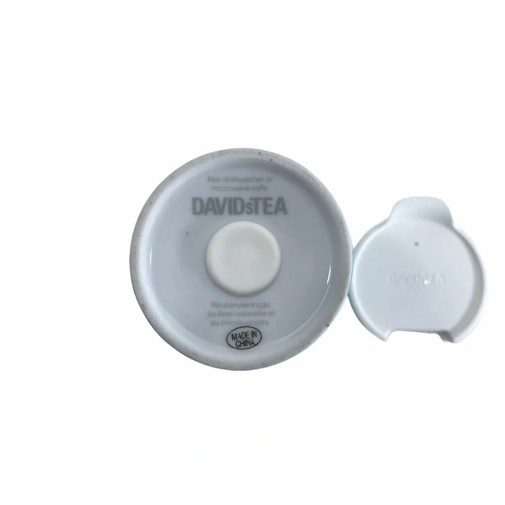 David's Tea Ceramic Travel Mug Cup Tumbler 10 year Celebrate - Picture 7 of 7